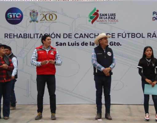 Con 3.5mdp estado y municipio rehabilitan la Cancha de Futbol Rápido