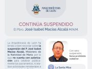 Alerta por sacerdote suspendido